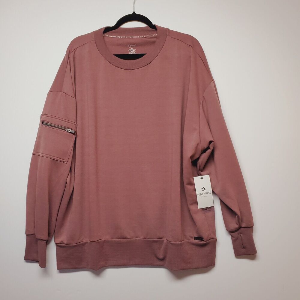 NWT Nine West Active Fuchsia Sweatshirt 3X Thumbholes Breathable Comfort Soft